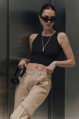 Solid Cropped Knit Top