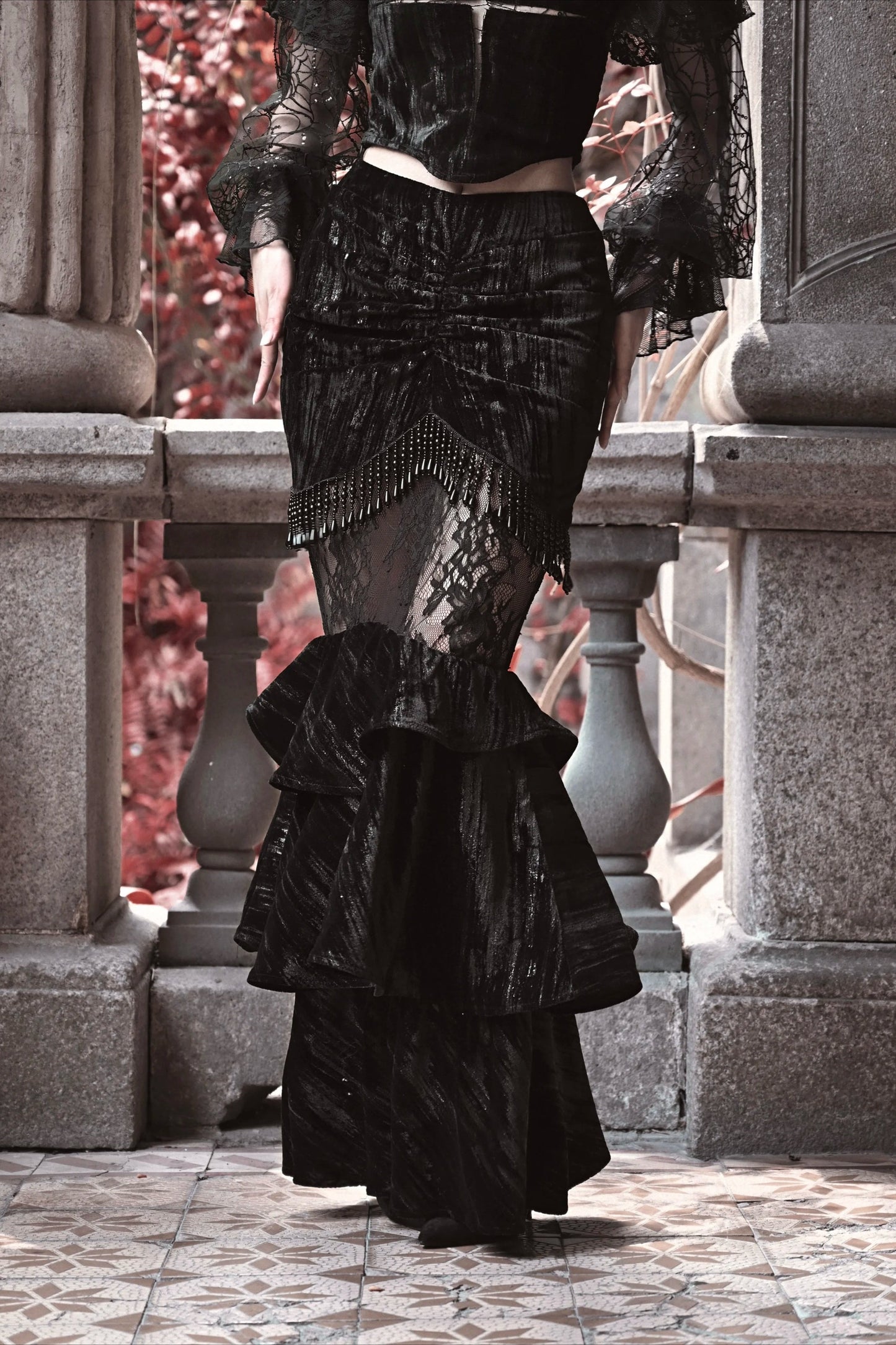 Halloween Lace Fishtail Skirt