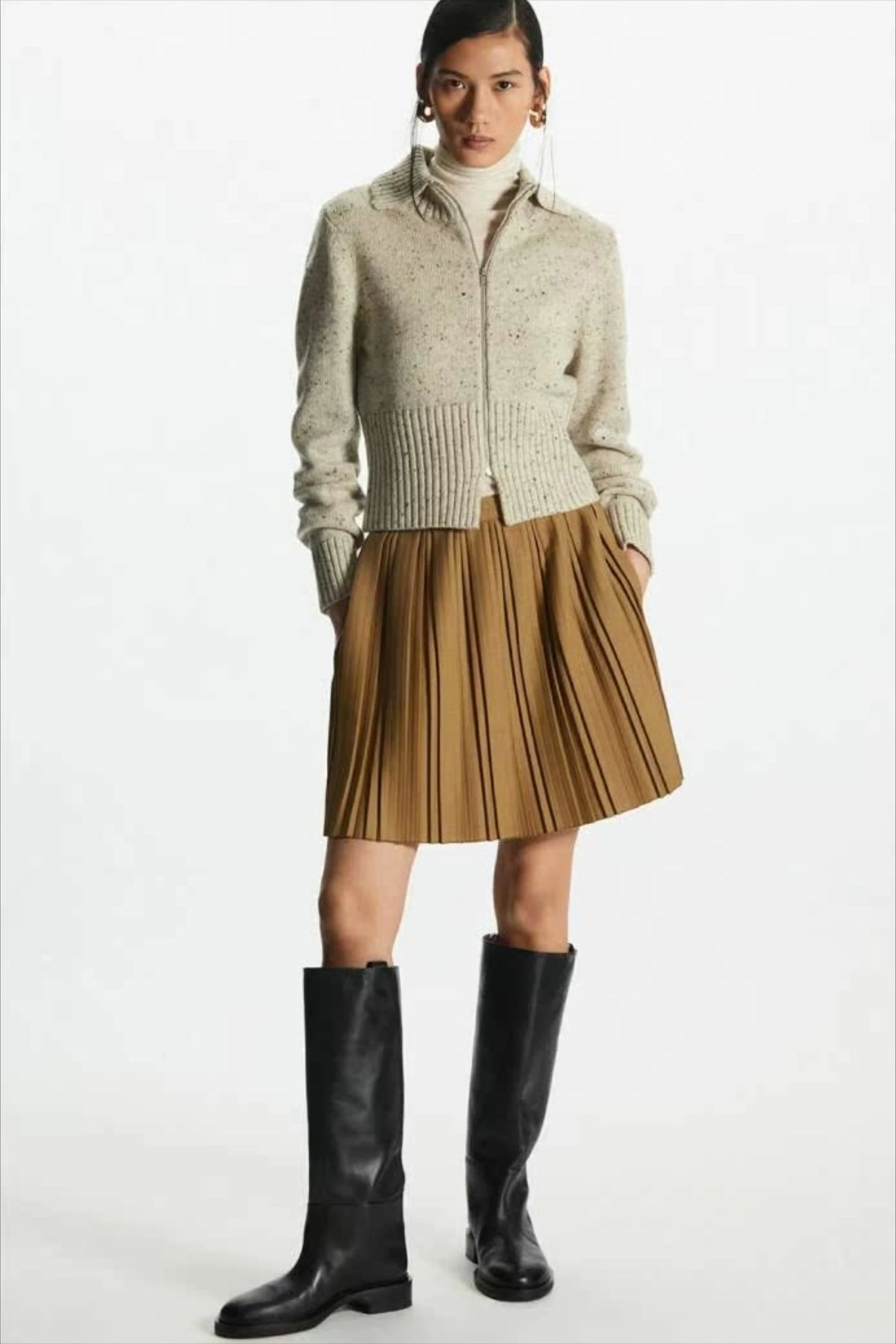 Casual Wool Blend Short Cardigan