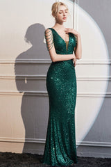 Long Spaghetti Strap Mermaid Formal Dress