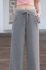 High Waist Draping Wide Leg Knit Pants