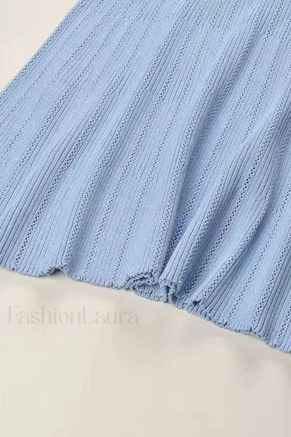 Elegant Lotus Leaf Hem Knit Cardigan