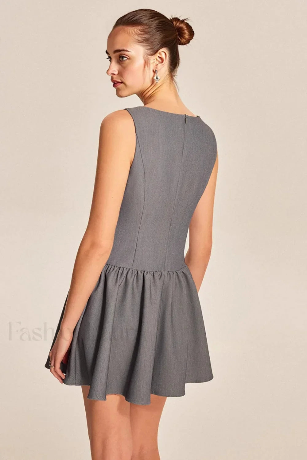 Elegant Sleeveless Ruffled A Line Work Dress