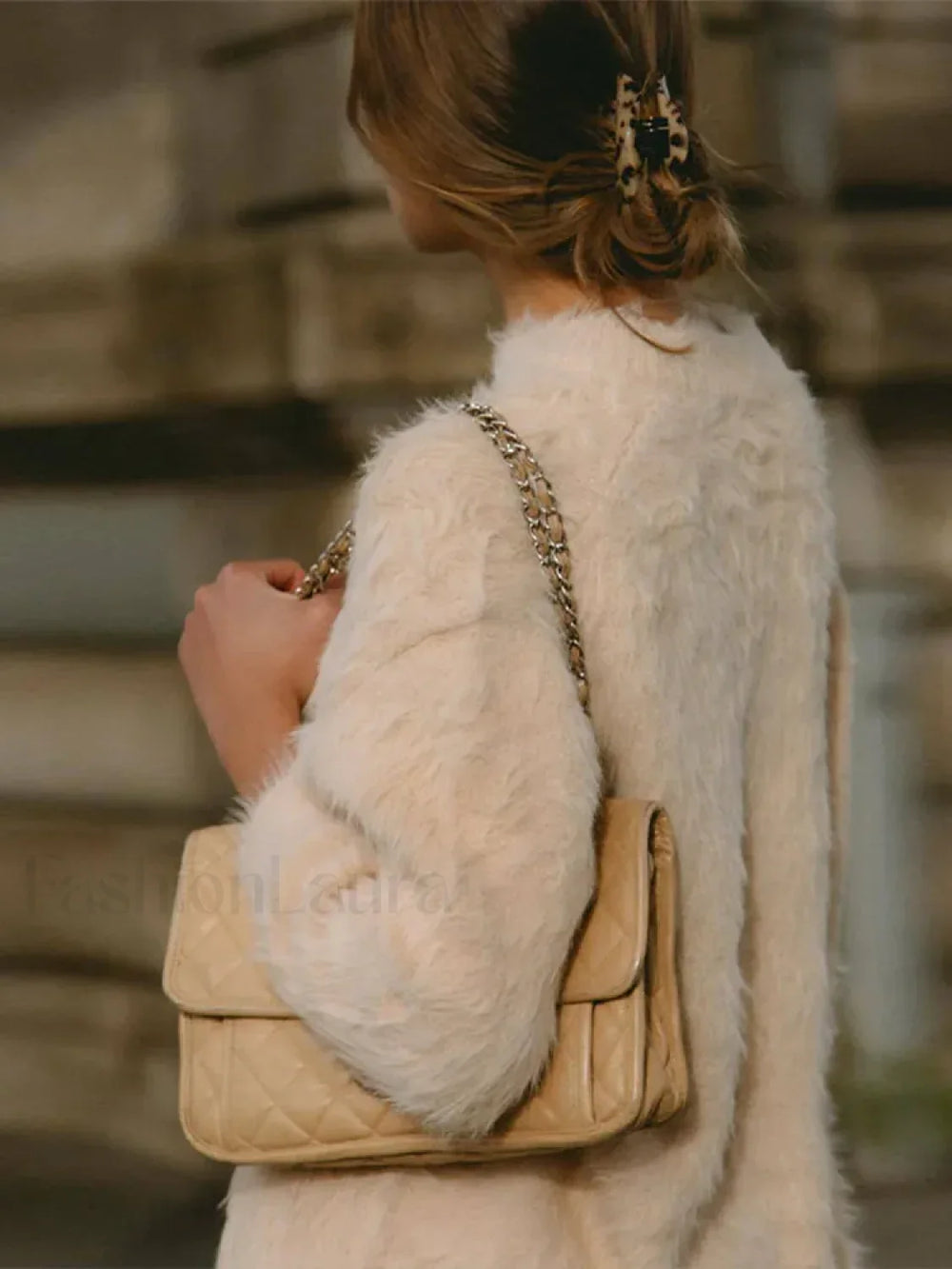 Elegant Solid Round Neck Warm Pullover For Women Casual Long Sleeves Loose Sweater Sweaters L