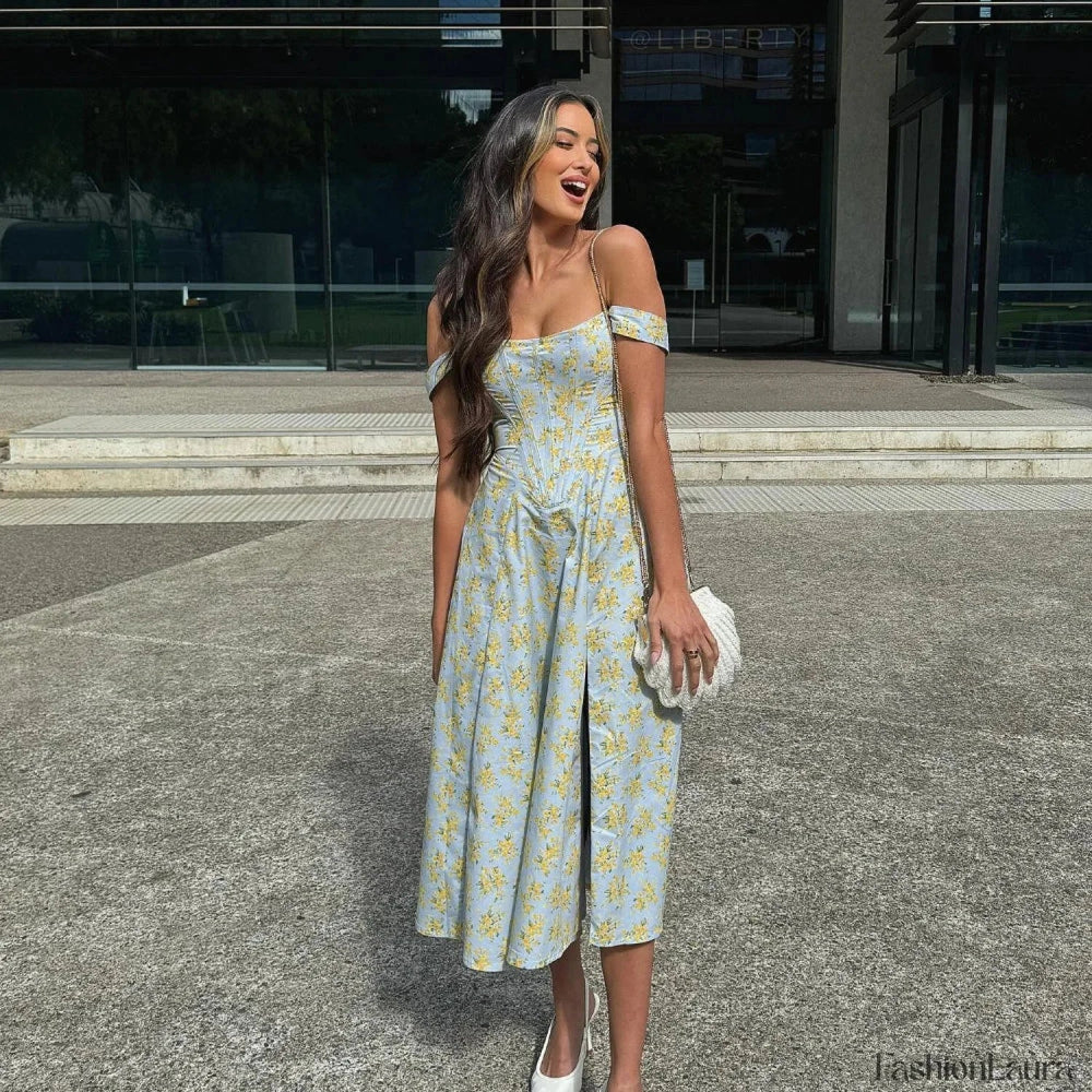 Elegant Summer Corset Floral Dress