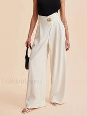 Embellished High Waist Wide Leg Pants Pants