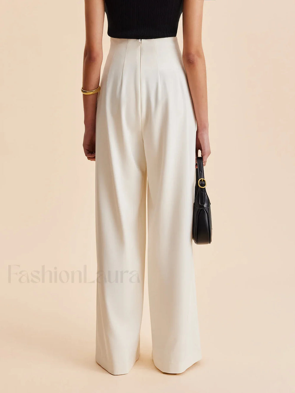 Embellished High Waist Wide Leg Pants Pants