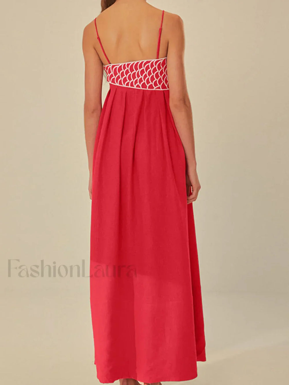 Embroidered Fish Semi Sheer Cami Dress Dresses