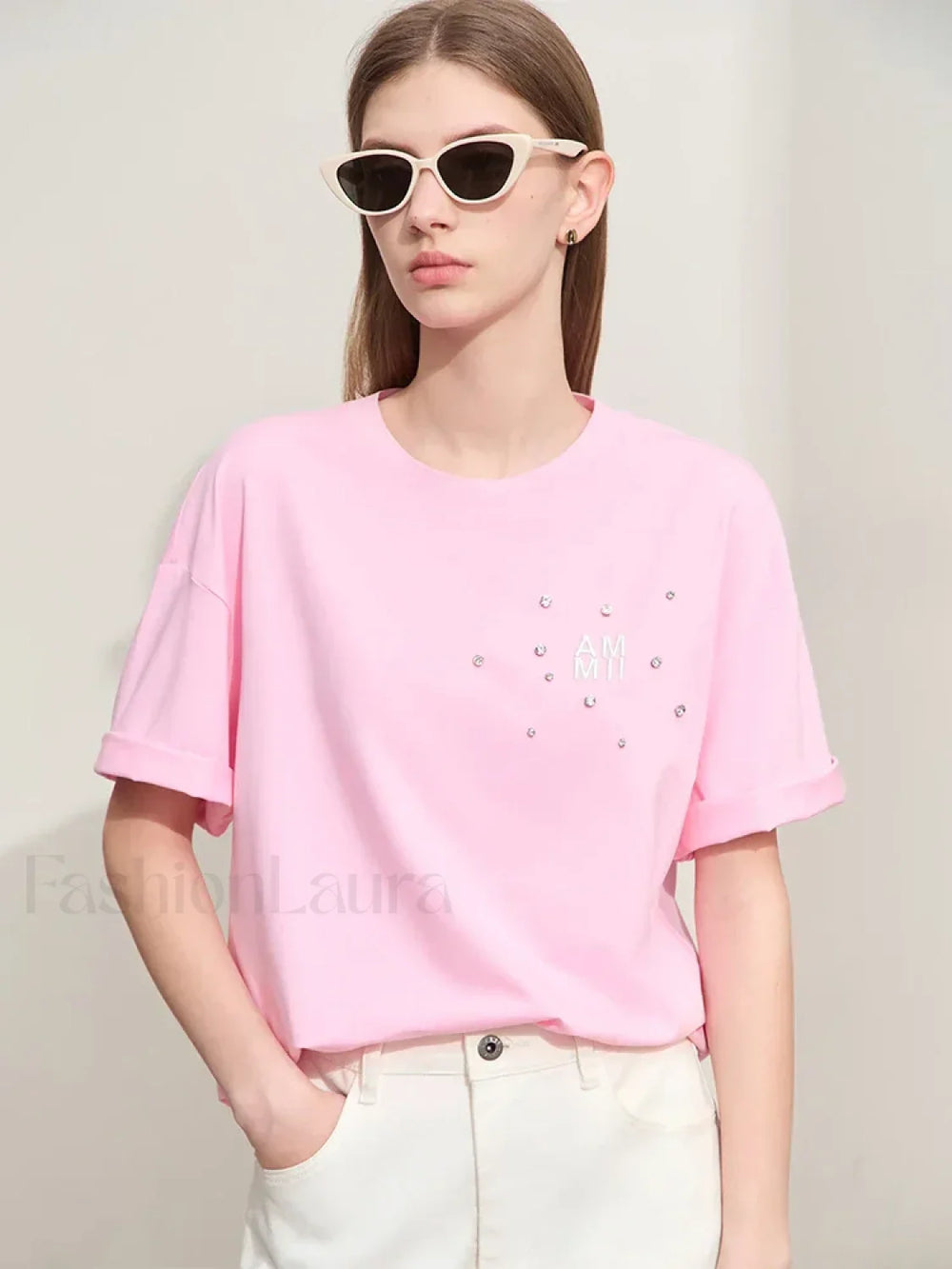 Embroidery Drop Shoulder T Shirt