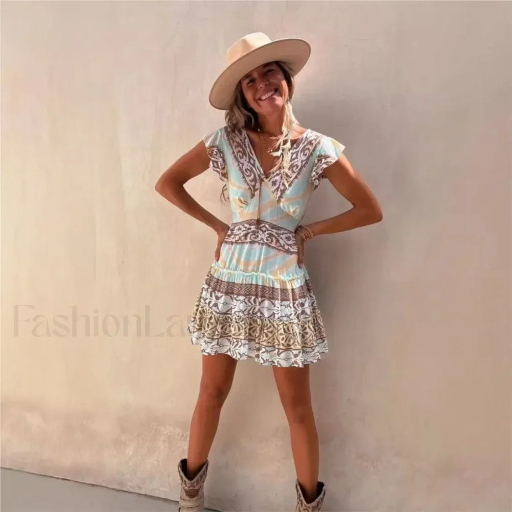 Ethnic Flying Sleeve Boho Dress