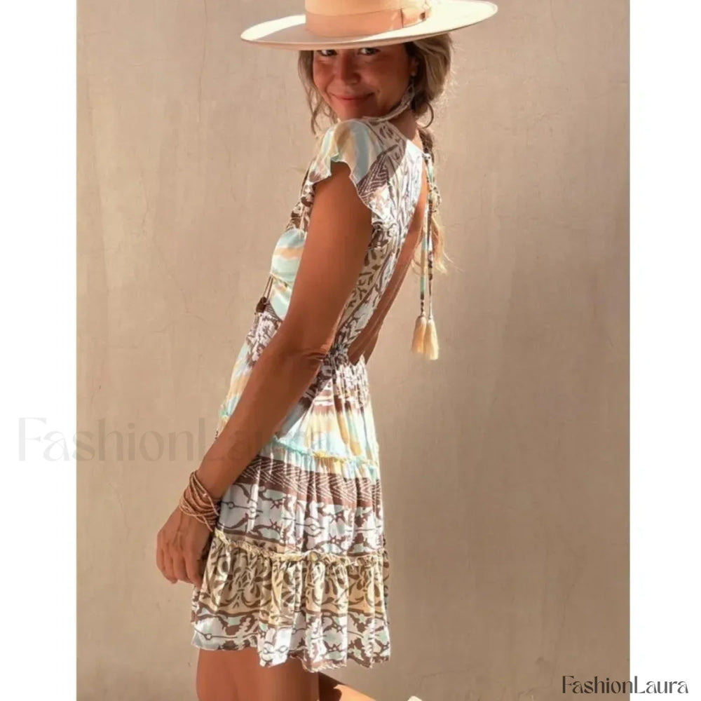 Ethnic Flying Sleeve Boho Dress