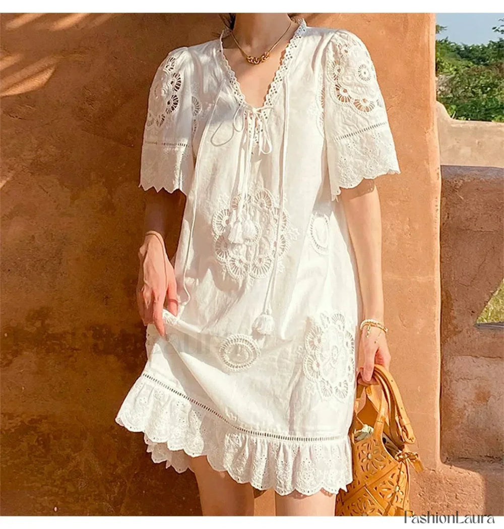 Ethnic Tassel Tunic Boho Dress