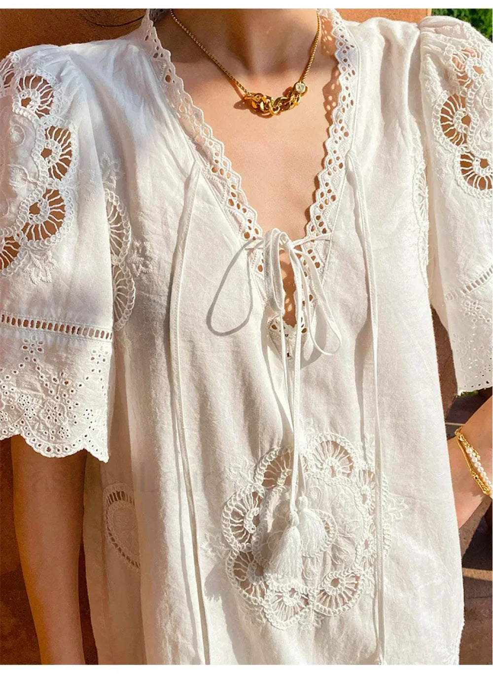 Ethnic Tassel Tunic Boho Dress