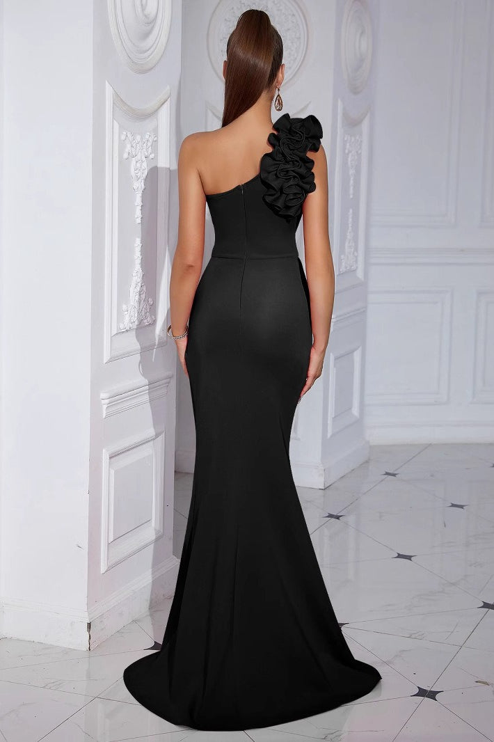 Elegant Black Slim Fit Party Dress