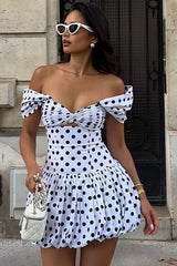 Sexy Polka Dot Hollow Out Mini Dress