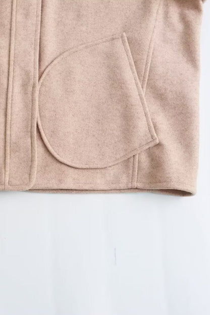 Wool Stand Collar Cropped Coat coats