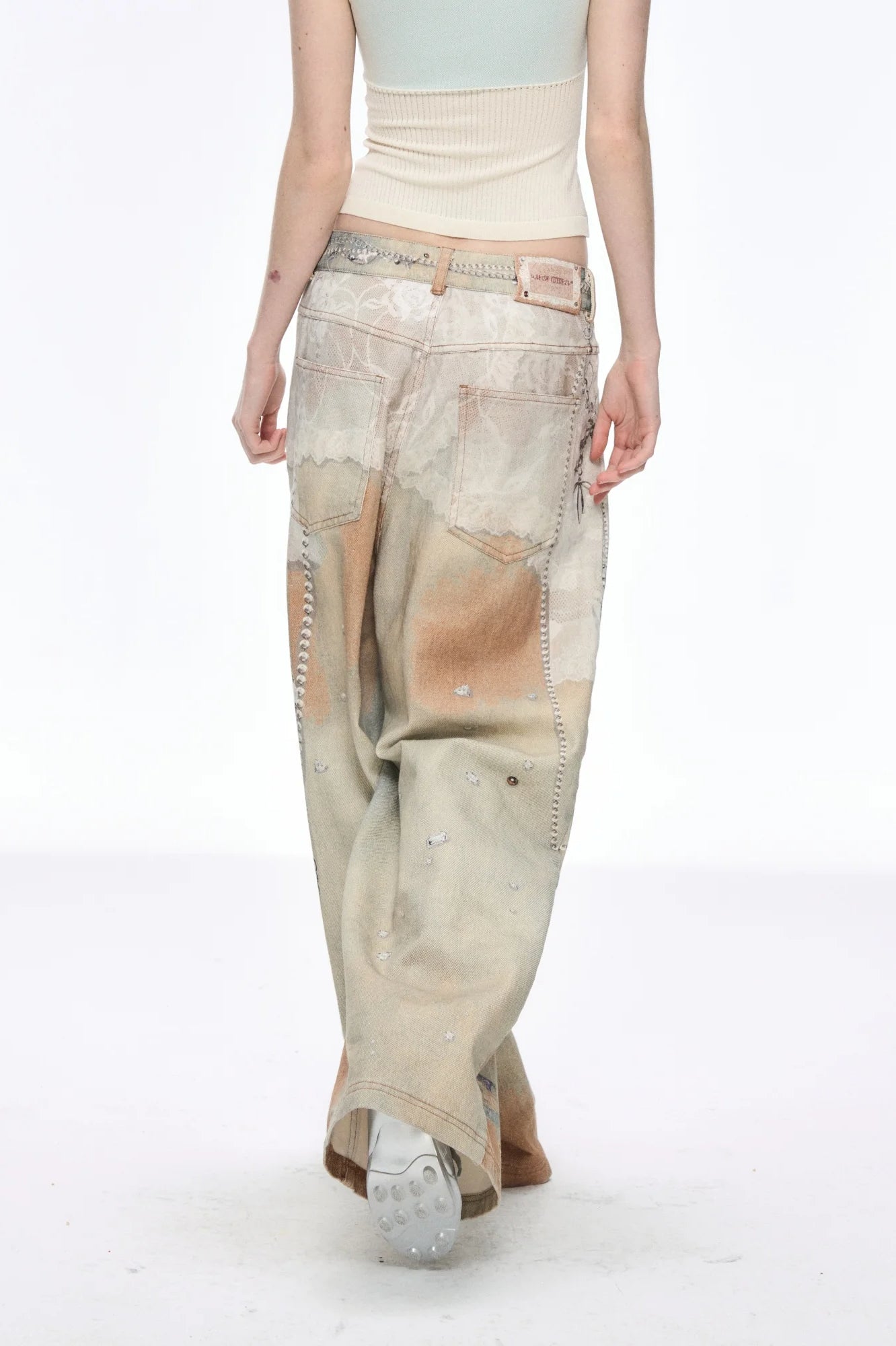 Tie Dye Baggy Wide Leg Denim Jeans