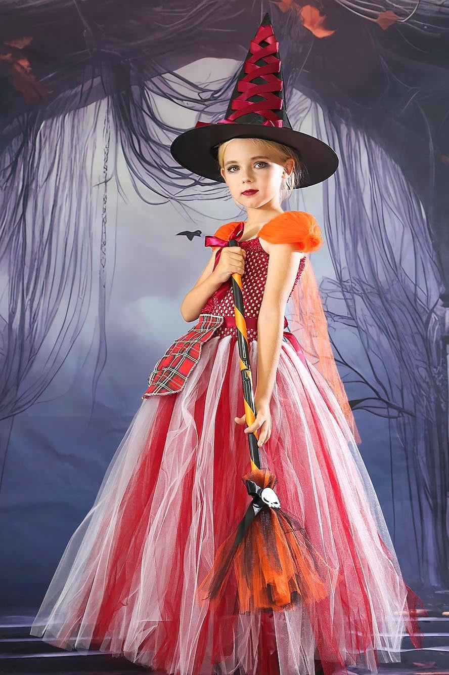 Colorful Witch Tutu Kid Halloween Costume