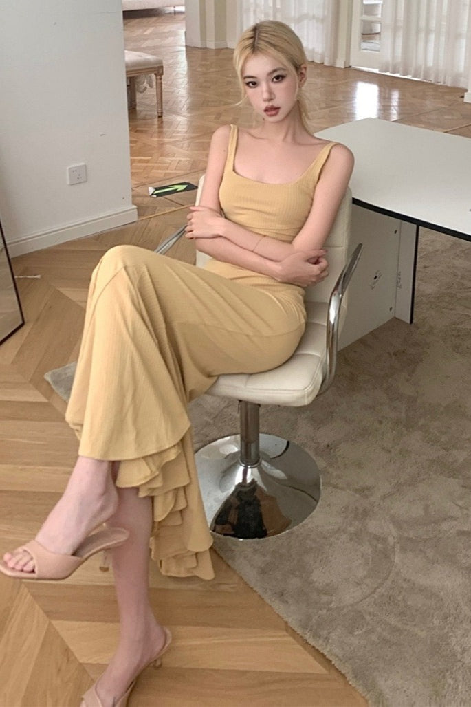 Sexy Spaghetti Strap Backless Formal Dress