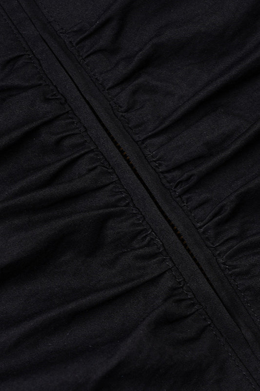 Ruched Waist Biker Jacket