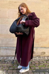 Vintage Waisted Lapel Wool Overcoat