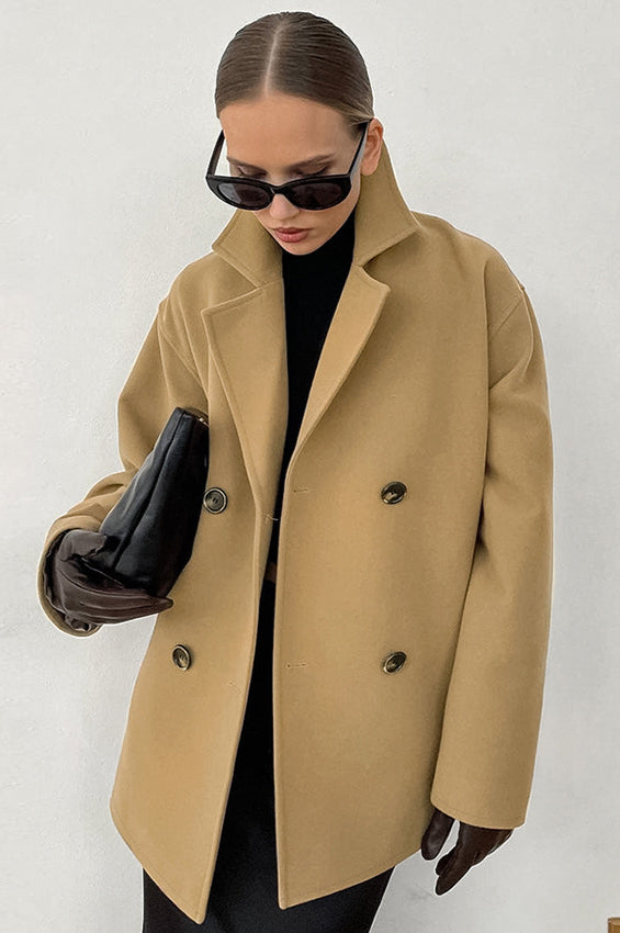Loose Wool Lapel Coat coats