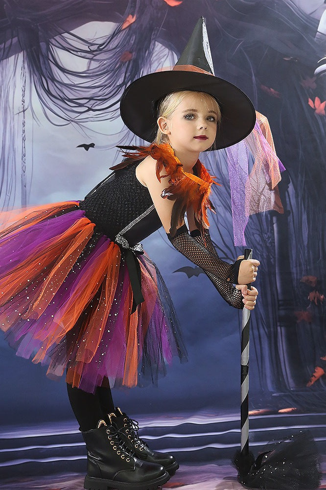 Feather Witch Kid Halloween Costume