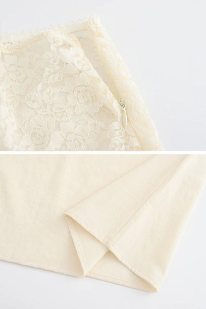 Elegant Lace Up Crop Top & Maxi Skirt Boho Dress