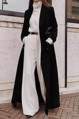 Warm Wool Solid Color Long Overcoat