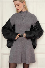 Thick Knit Turtleneck Sweater Dress