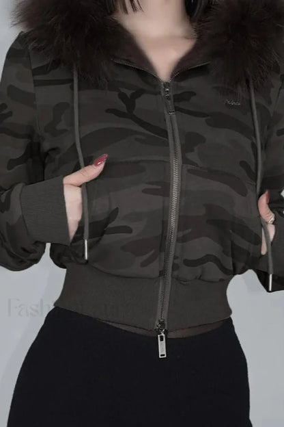 Fairy Fur Patchwork Double Zipper Hoodie