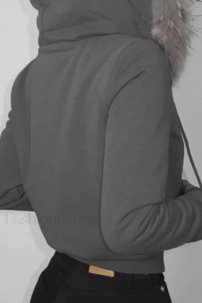 Fairy Fur Patchwork Double Zipper Hoodie