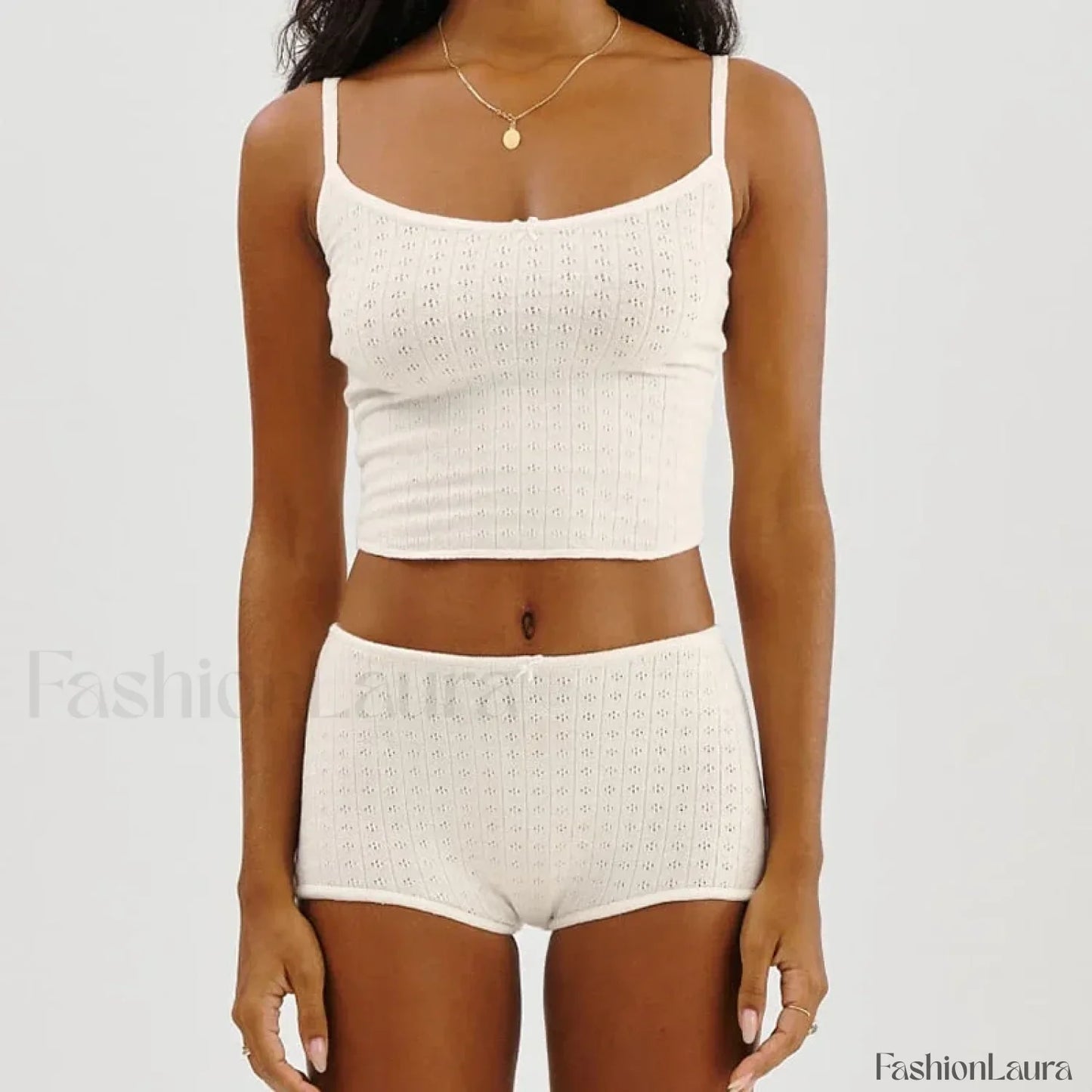 Fairy Grunge Lace Trim Tube Top Shorts Two Piece Set