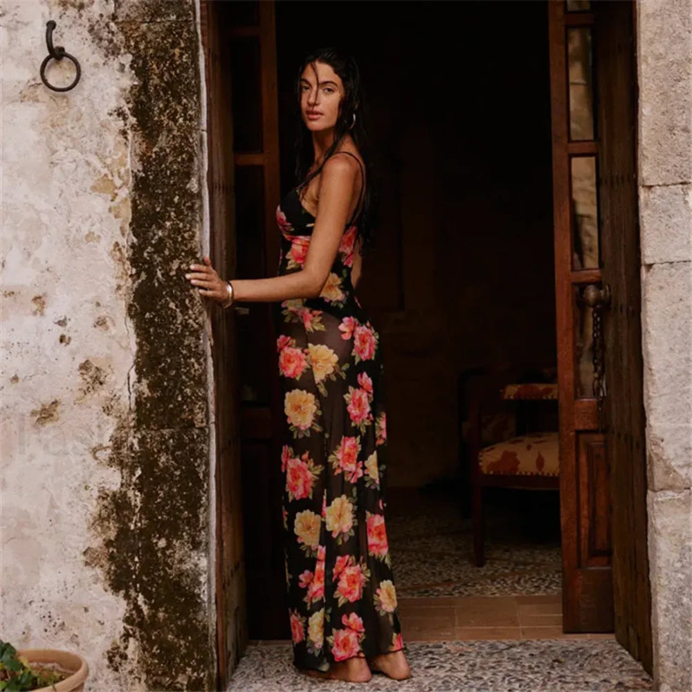 Fairy Grunge Strappy Floral Dress