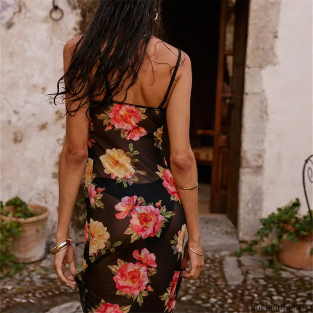 Fairy Grunge Strappy Floral Dress