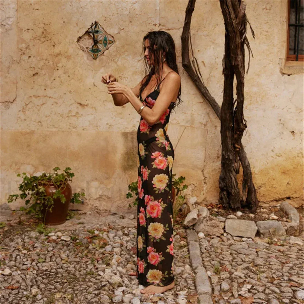 Fairy Grunge Strappy Floral Dress