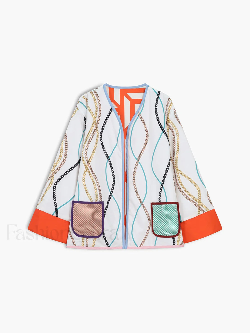 Fantasy World Double Trendy Sided Patchwork Coat Winter Coats