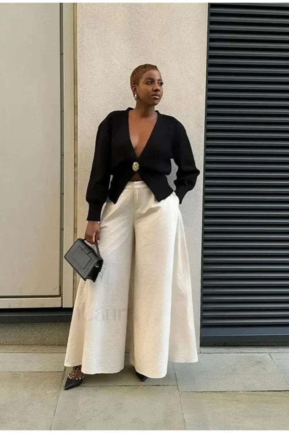 Fashion V neck Button Cardigan