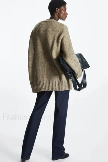 Fashionable Wool Blend Knit Cardiga