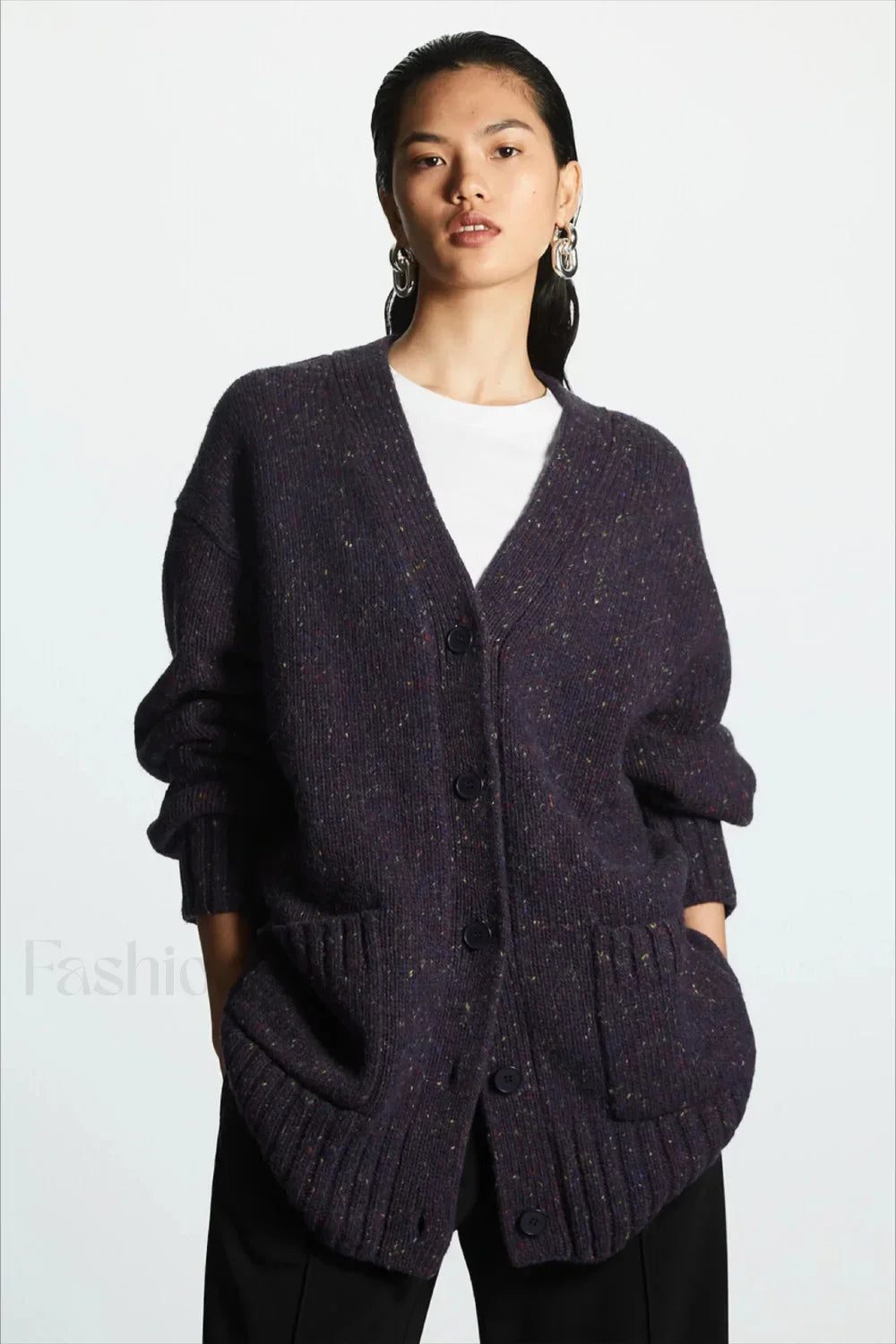 Fashionable Wool Blend Knit Cardiga