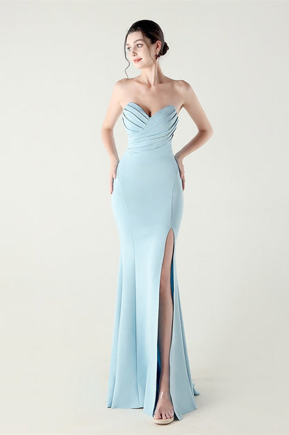 Strapless Sweetheart Pleated Party Dress