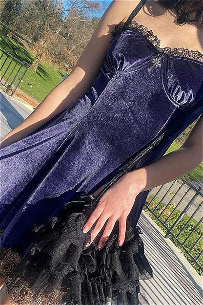 Halloween Lace Trim Cami Dress