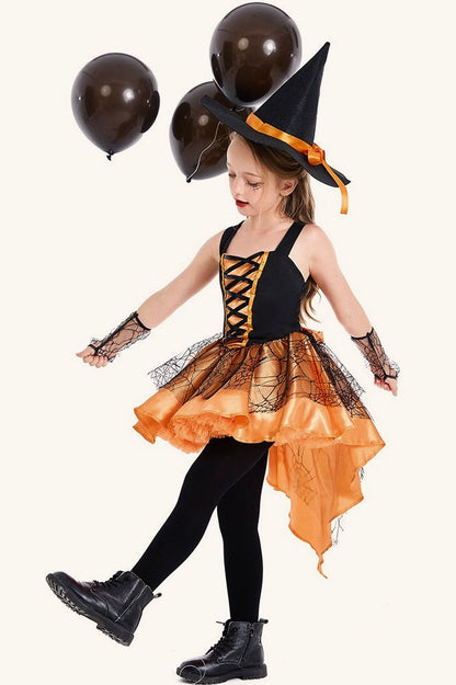 Orange Witch Dress Kid Halloween Costume