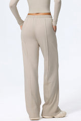 Relaxed Straight Leg  High Waist Knit Pants