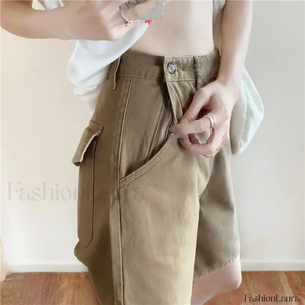 Five point Wide leg High waist Straight leg Casual Short