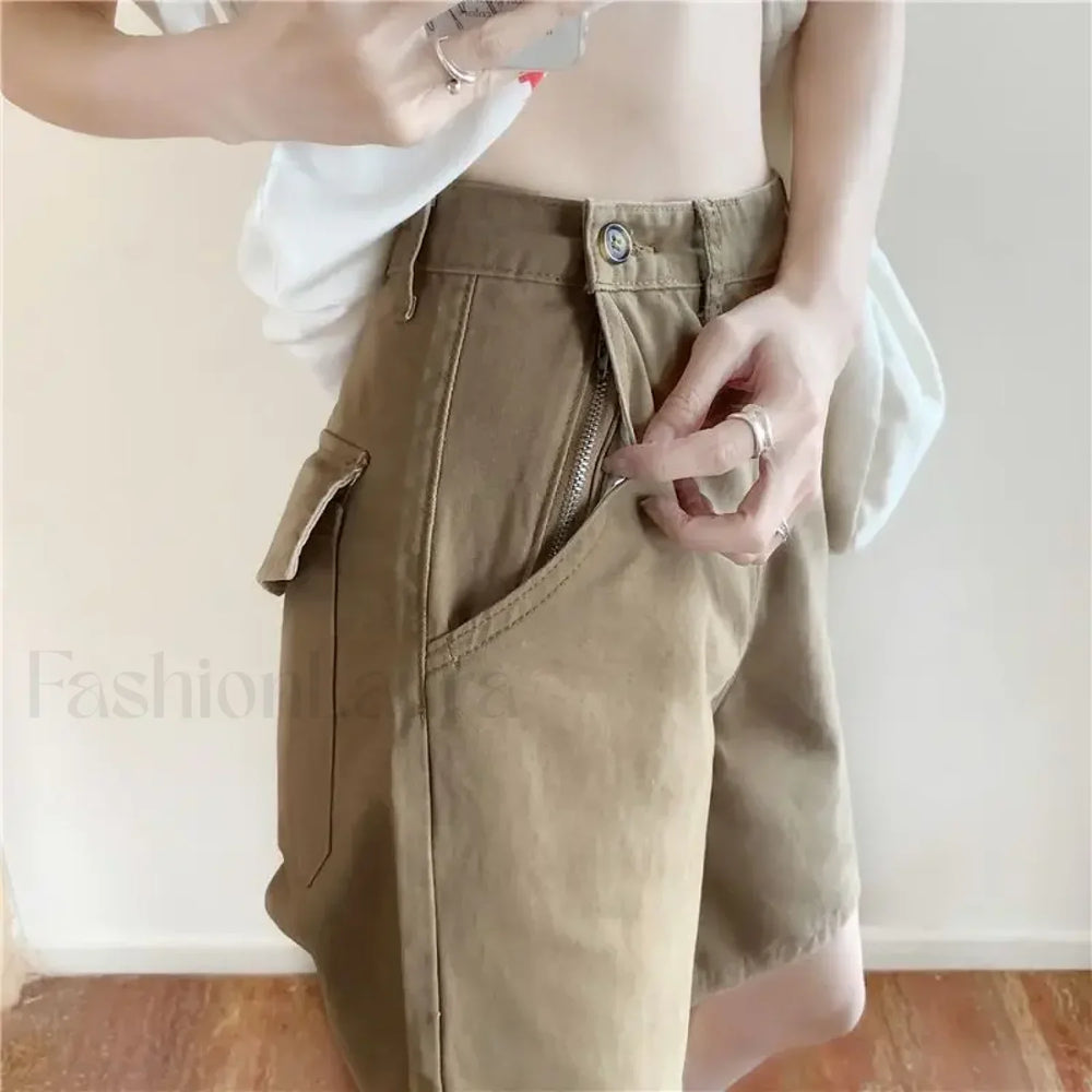 Five point Wide leg High waist Straight leg Casual Short