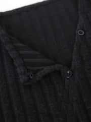 Flare Cuff Graceful Ribbed Knit Top Shirts