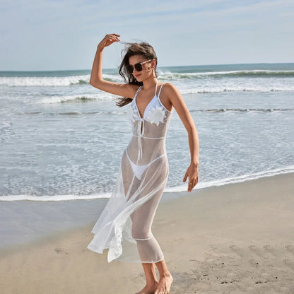 Floral Crochet Maxi Dress Cover Up