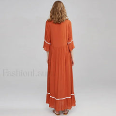 Floral Flare Sleeve Boho Dress