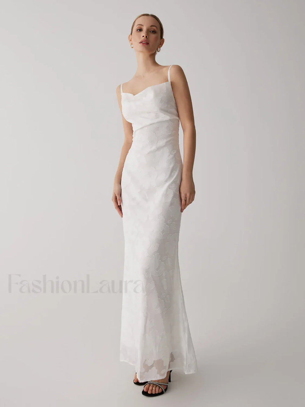 Floral Jacquard Open Trendy Back Long Dress Dresses